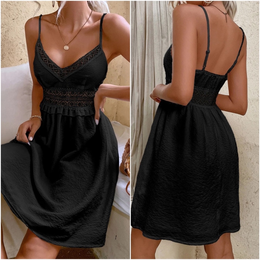 Boho lace Ruffle Mini Dress - Picture 5 of 5